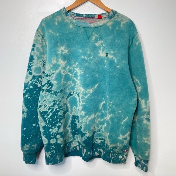 Custom Acid Drip Vintage Distressed Collar Crewneck Sweatshirt - Picture 1 of 8